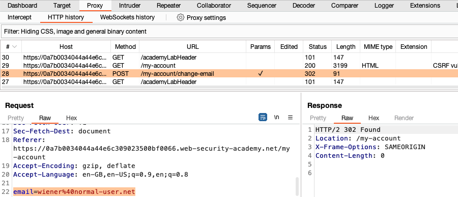 Identify a potentially vulnerable request