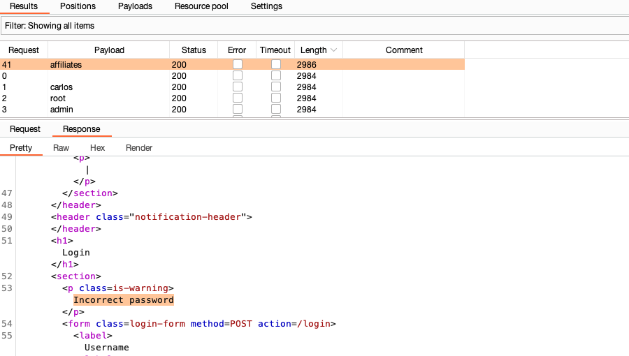 Comparing the two different error messages