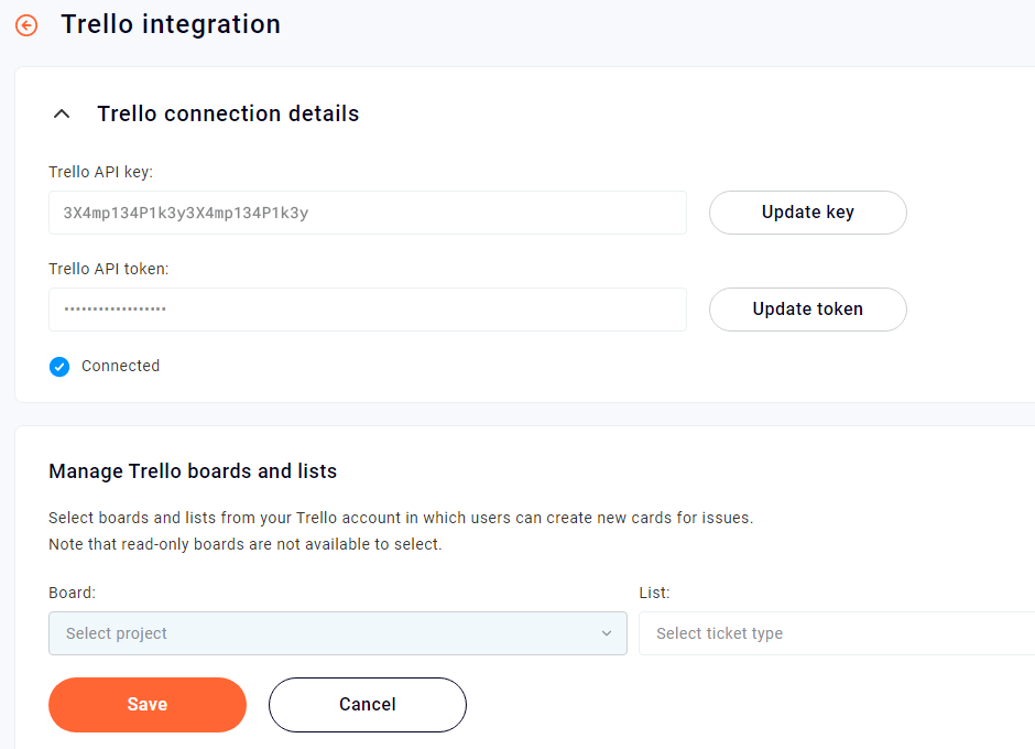 Managing your Trello connection in Burp Suite Enterprise Edition